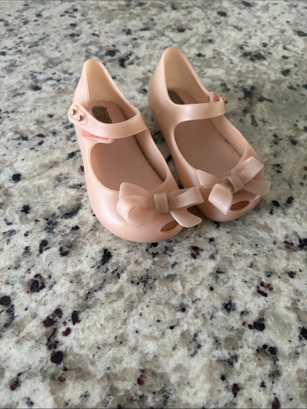 Mini Melissa Pale Pink Bow Jelly Mary Janes